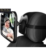 Зеркало на подголовник для наблюдения за ребенком в автомобиле прямоугольное - Royal Accessories