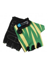 Перчатки детские защитные (без пальцев) - Crazy Safety - Green Tiger (зелёный тигр) - "S" - 7см 