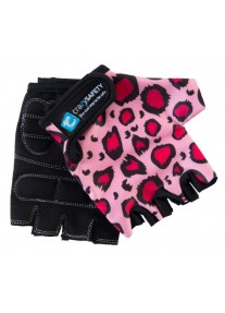 Перчатки детские защитные (без пальцев) - Crazy Safety - Pink Leopard (розовый леопард) - "S" - 7см 