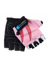 Перчатки детские защитные (без пальцев) - Crazy Safety - Pink Shark (розовая акула) - "S" - 7см 