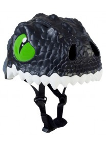 Шлем детский Black Dragon Crazy Safety 2017 (чёрный дракон-динозавр) для мальчика 