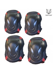 Комплект защиты 4 предмета  2 в 1 JetCat Sport (Черная с красным) защита локтей и колен