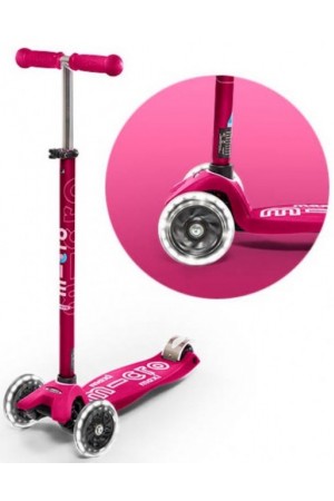Самокат Micro Maxi Micro Deluxe LED Pink T (MMD077) розовый светящиеся колеса