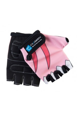 Перчатки детские защитные (без пальцев) - Crazy Safety - Pink Shark (розовая акула) - "S" - 7см для беговела - самоката или велосипеда